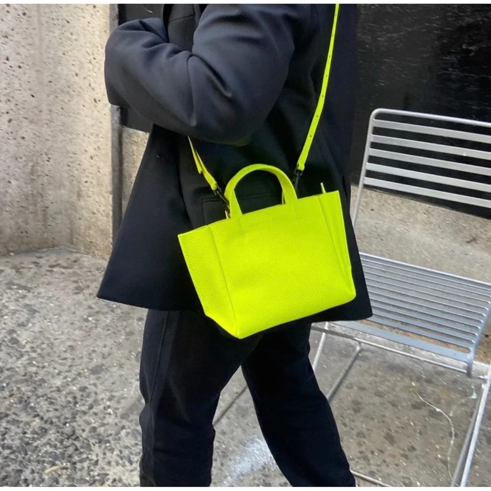 Ampersand As‎ Apostrophe Neon Yellow Micro Tote Leather NWT - Picture 2 of 7